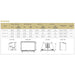 Majestic Trilliant 35" Direct Vent Gas Fireplace Insert - specifications table and dimension drawings
