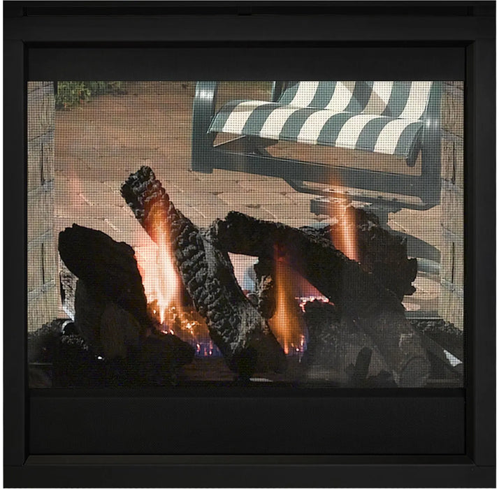 Majestic Twilight indoor/outdoor see-through gas fireplace, front view