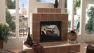 Majestic Twilight indoor/outdoor see-through gas fireplace in a room