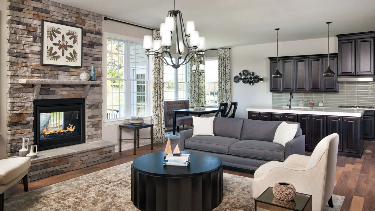 Majestic Twilight Modern see-through indoor/outdoor gas fireplace, second room view
