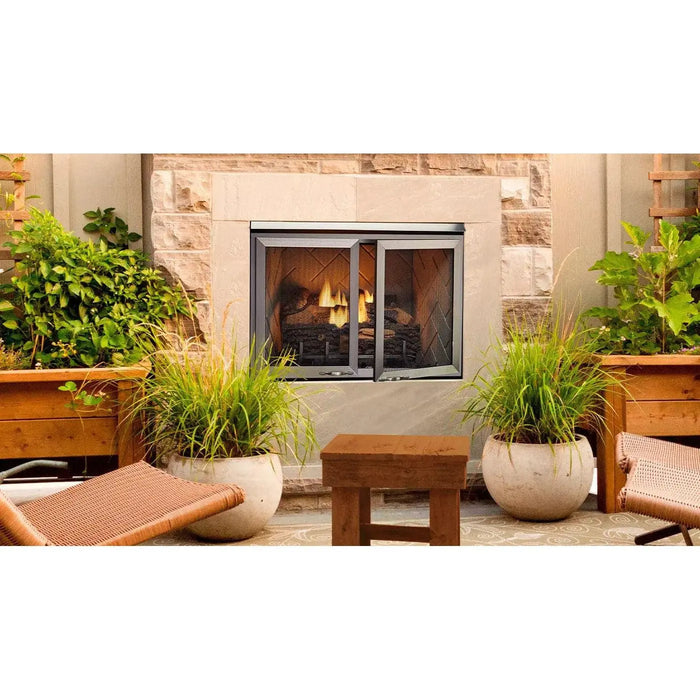Majestic Vesper 36" Traditional Outdoor Vent-Free Gas Fireplace With Herringbone Refractory Majestic