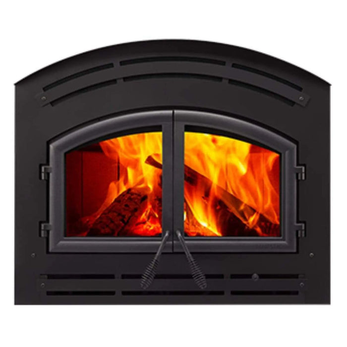 Majestic WARMMAJIC-D WarmMajic II 40" Traditional Wood Burning Fireplace - arched double-door front with a fire