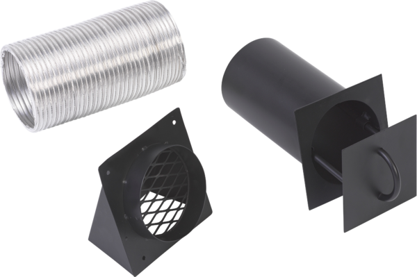 Mason-Lite 4" Combustion Air Kit with 3" Flexible Vent and Metal Hood - MFP4-AK-M