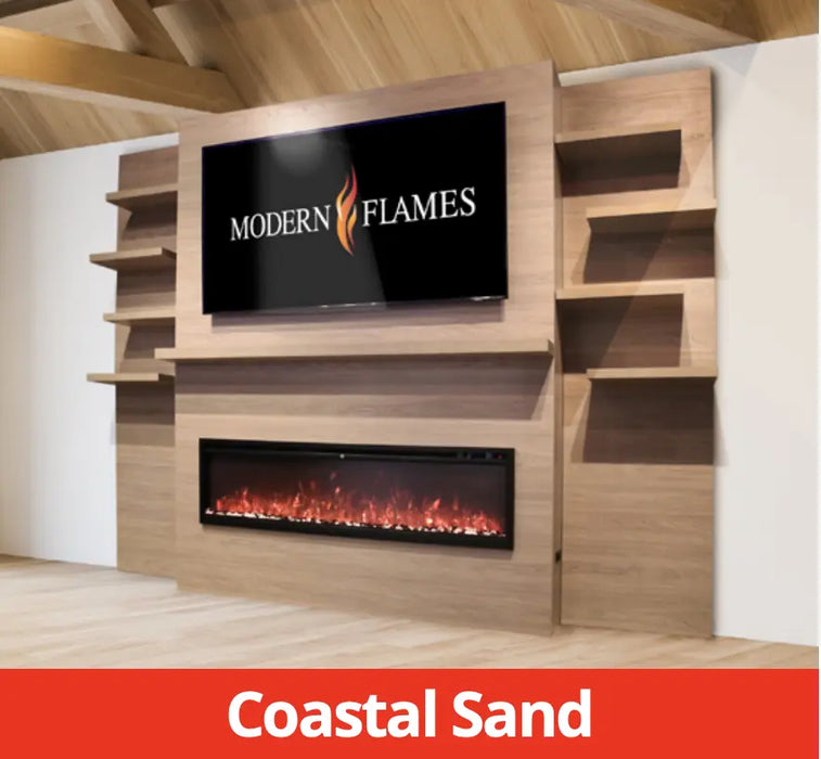 Modern Flames Allwood Media Wall System for Orion® Slim 60” Fireplace Modern Flames Dreamwood Living