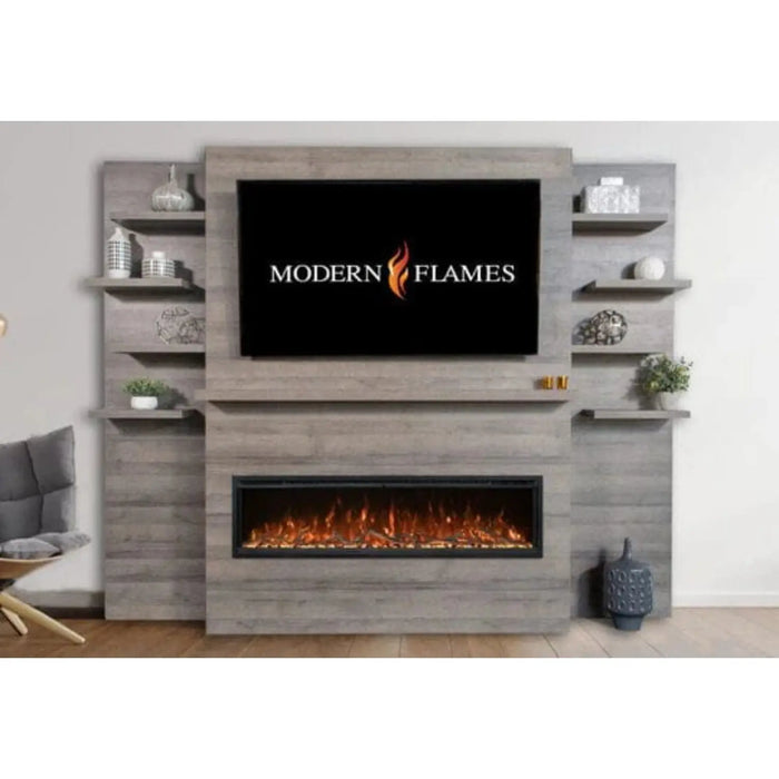 Modern Flames Allwood Media Wall System for Orion® Slim 60” Fireplace Modern Flames Dreamwood Living