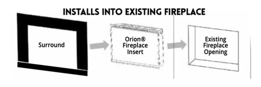 Modern Flames Large 8" Optional Surround for Orion 30 Traditional Fireplace Modern Flames