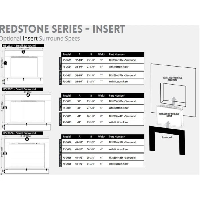 Modern Flames Optional Surrounds for Redstone Electric Fireplaces Modern Flames