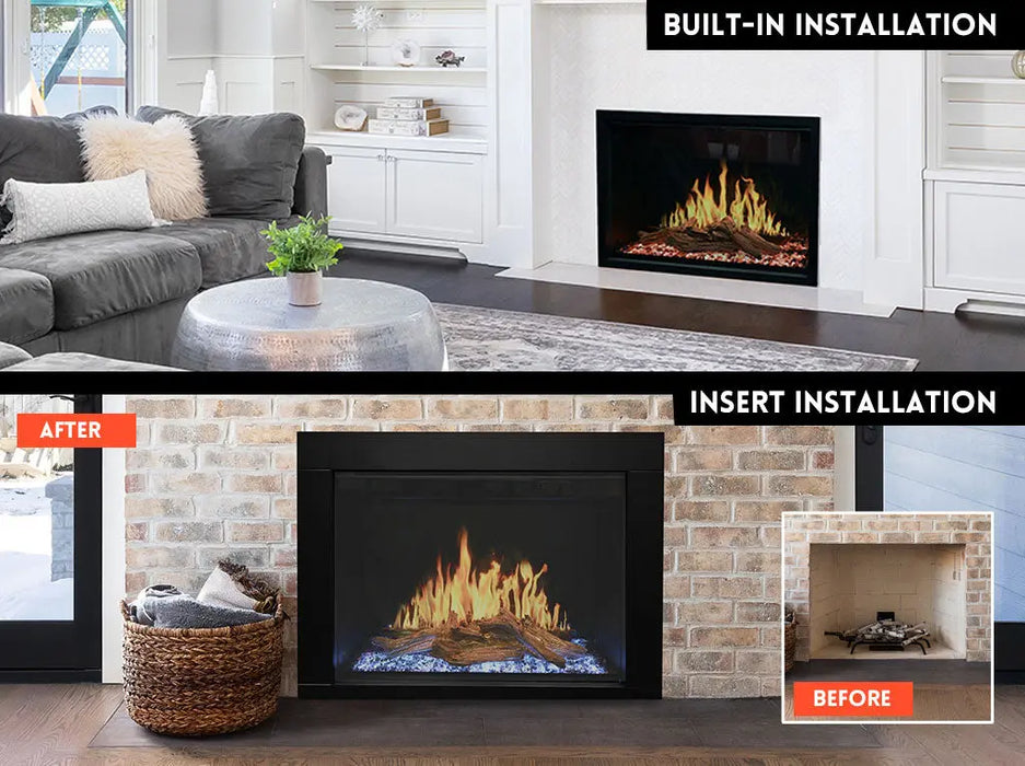 Modern Flames Orion Traditional Virtual 30" Built-in Electric Fireplace Insert Modern Flames