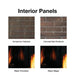 Monessen 32 in. Aria vent free fireplace VFF32 interior panels chart with Cinnamon and Colonial Red firebrick and two black panels