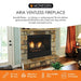 Monessen 32 in. Aria vent free fireplace VFF32 brochure page with the fireplace in a stone surround and feature icons