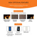 Monessen 32 in. Aria vent free fireplace VFF32 optional features chart showing interior panel choices and controls