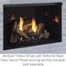 Monessen 32 in. Attribute vent free firebox ACUF32 second angled view captioned with reflective black glass interior panels