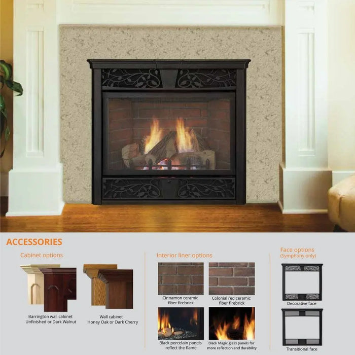 Monessen 32" Symphony Vent Free Traditional Style Gas Fireplace