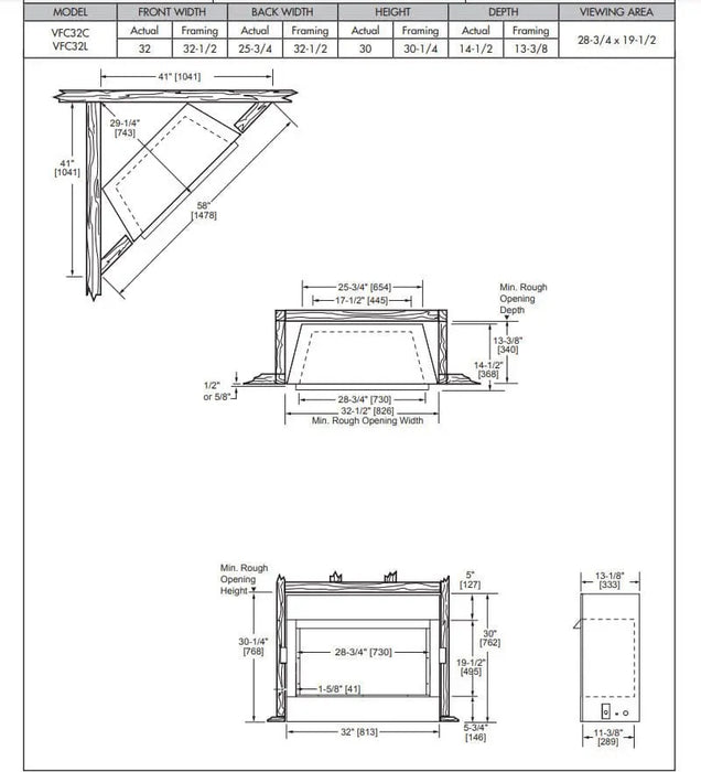 Monessen 32" Symphony Vent Free Traditional Style Gas Fireplace