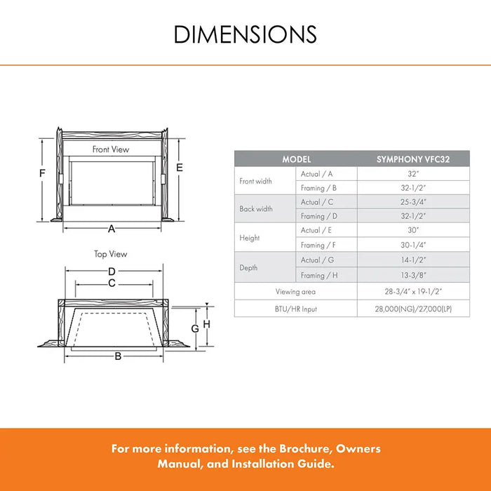 Monessen 32" Symphony Vent Free Traditional Style Gas Fireplace