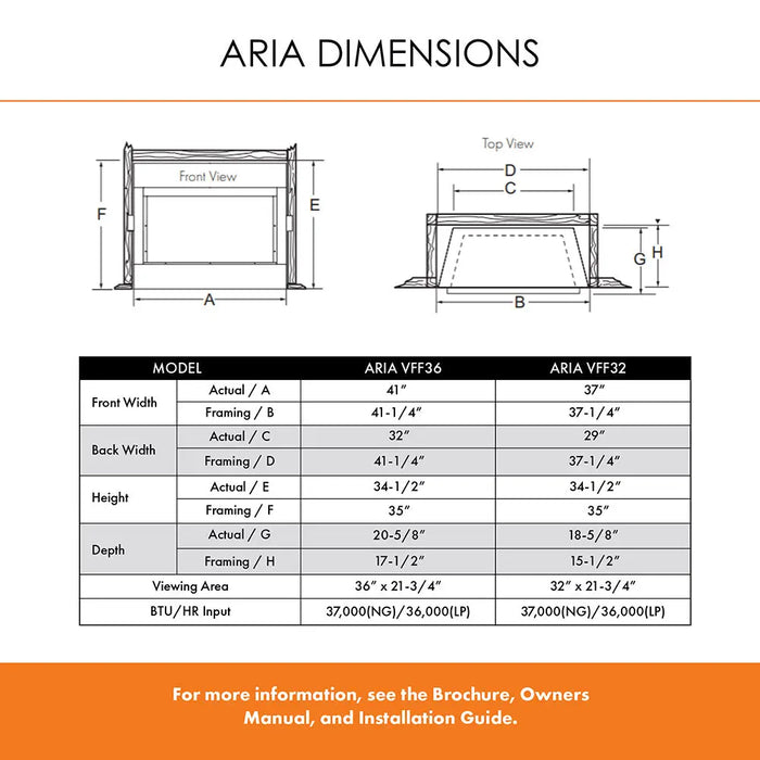Monessen 36" Aria Vent Free Traditional Style Fireplace