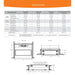 Monessen 42 in. Artisan vent free linear fireplace AVFL42 specifications page with orange header, chart and drawings