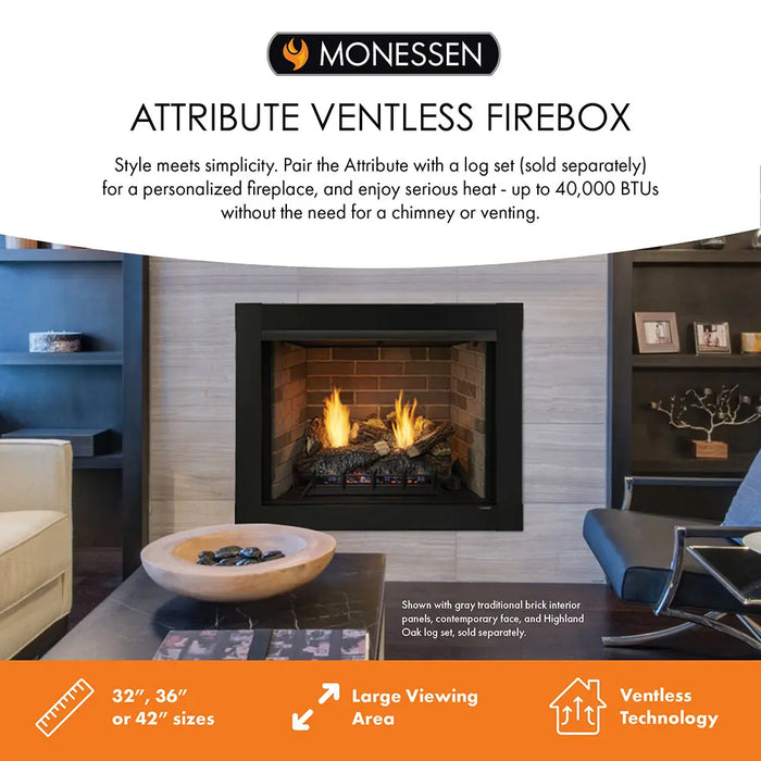 Monessen 42" Attribute Universal Circulating Vent Free Firebox