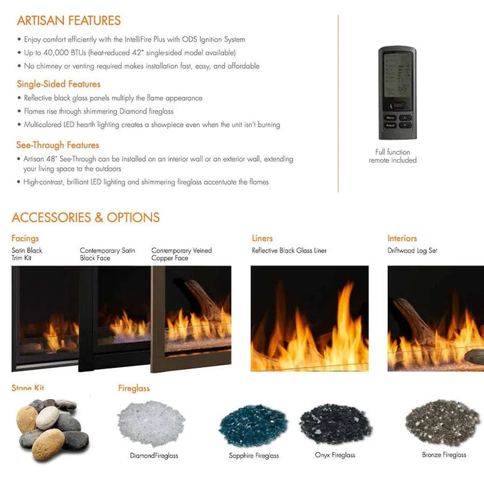 Monessen 48" Artisan Vent Free Modern Linear Fireplace