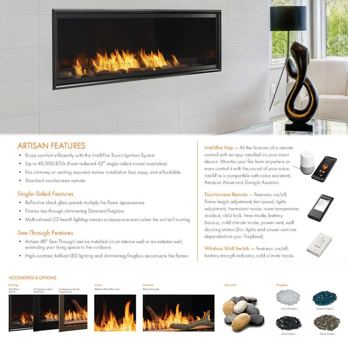 Monessen 60" Artisan Vent Free Modern Linear Fireplace