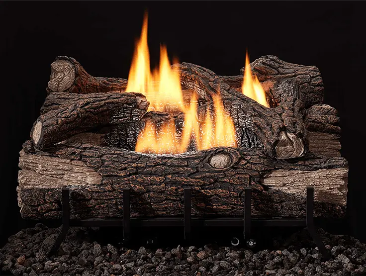 Monessen Mountain Oak 24" Gas Log Set For Lumonessen Vent Free Burner Monessen Dreamwood Living