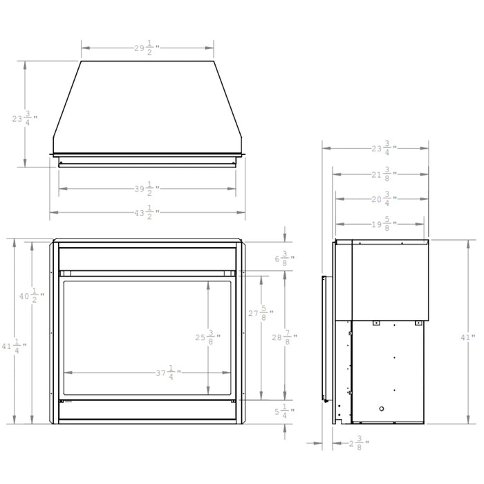 Montigo Divine 42" fireplace featuring durable stainless steel for outdoor elegance.