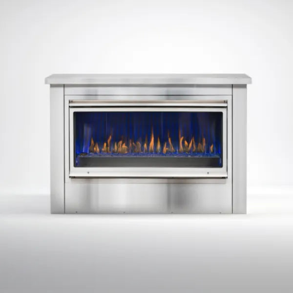 Montigo Mahana 42" ventless fireplace, modern style for versatile outdoor use.
