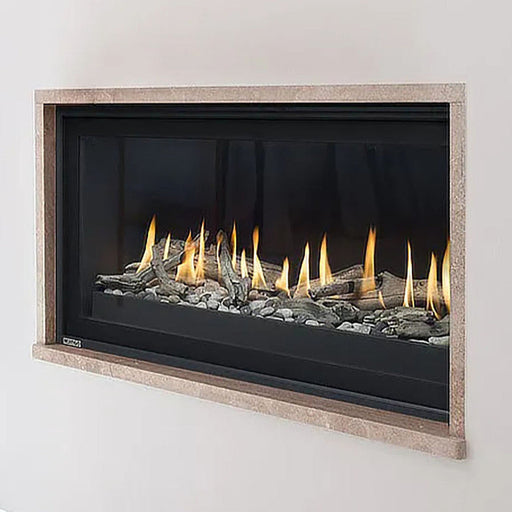 Montigo Phenom 52" fireplace, sleek design with minimalist aesthetic and micro mesh screen.
