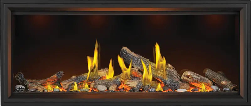 Napoleon 50" Tall Linear Vector Direct Vent Gas Fireplace with Luminous Logs Dreamwood Living