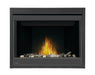 Napoleon Ascent 42 gas fireplace, front view with shore and beach fire media