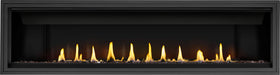 Napoleon Ascent Linear 76 gas fireplace, front view with topaz glass