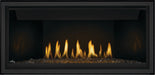 Napoleon Ascent Linear 42 gas fireplace, front view with topaz glass embers