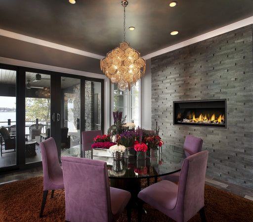 Napoleon Ascent Linear 46 gas fireplace, in a dining room