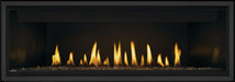 Napoleon Ascent Linear 56 gas fireplace, front view with topaz glass embers