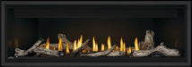 Napoleon Ascent Linear 56 gas fireplace, front view with beach fire media