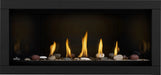 Napoleon Ascent Linear Premium 46 gas fireplace, front view with river rock media
