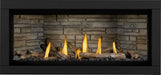 Napoleon Ascent Linear Premium 46 gas fireplace, front view with driftwood logs