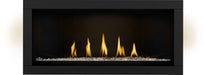 Napoleon Ascent Linear Premium 46 gas fireplace, front view with clear glass embers