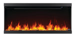 Napoleon Astound 50 FlexMount electric fireplace, front view with woodland logs