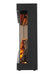 Napoleon Astound FlexMount electric fireplace, side view with beach fire and woodland logs