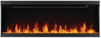 Napoleon Astound 62 FlexMount electric fireplace, front view with clear glass media
