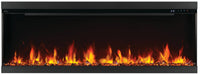 Napoleon Astound 62 FlexMount electric fireplace, front view with black crystals