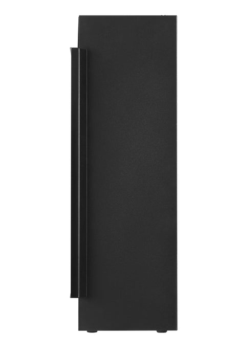 Napoleon Astound 74 FlexMount electric fireplace, side view, full recess with end panel