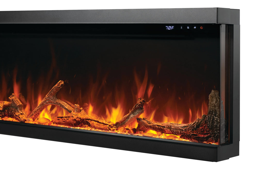 Napoleon Astound 74 FlexMount electric fireplace, end panel detail