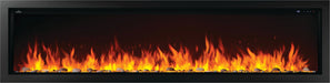 Napoleon Astound 96 built-in electric fireplace, front view with woodland logs