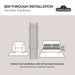 Napoleon CLEARion Elite see-through installation diagram, built into a wall between two rooms, no venting required