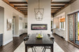 Napoleon CLEARion Elite see-through electric fireplace in a kitchen