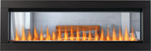 Napoleon CLEARion Elite 60 electric fireplace, front view with crystal embers and orange flame