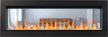 Napoleon CLEARion Elite 60 electric fireplace, front view with large crystal embers and orange flame