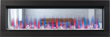 Napoleon CLEARion Elite 60 electric fireplace, front view with large crystal embers and multicolor flame